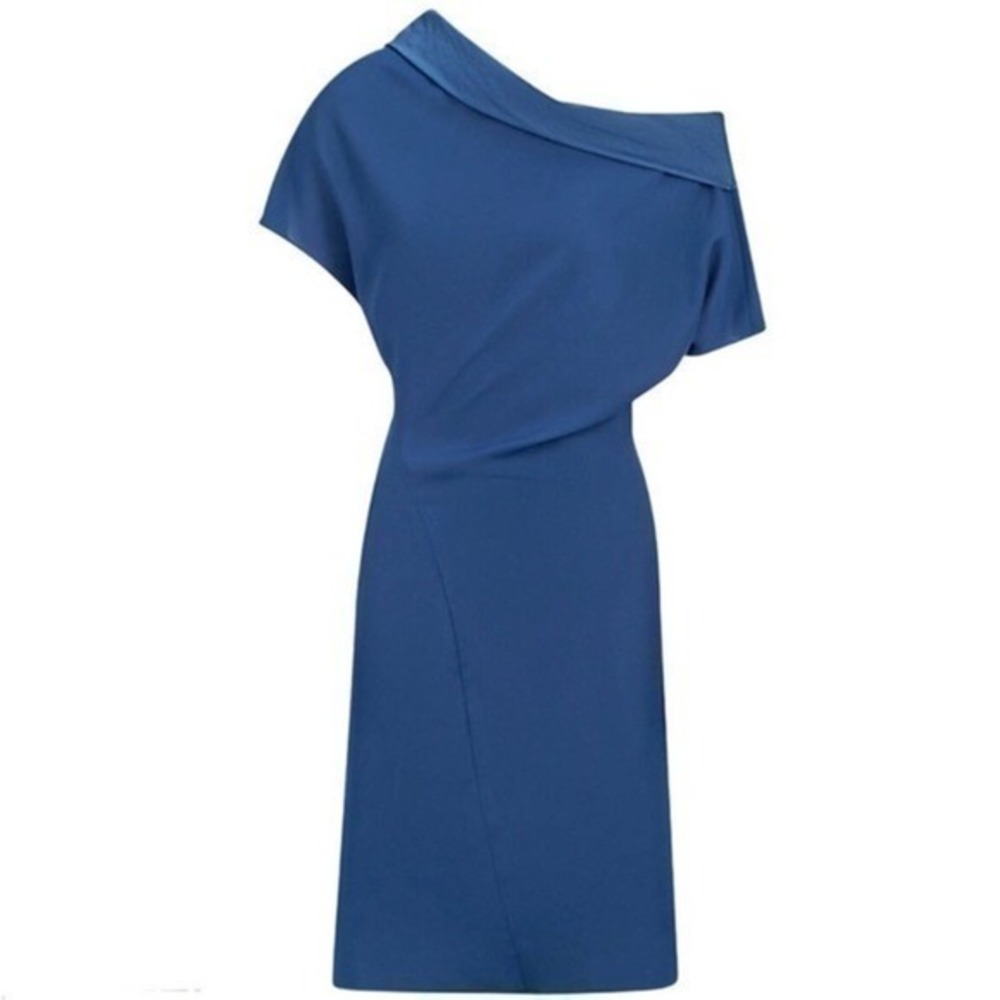 Asymmetrical One Shoulder Dress - Reiss NWT Women Size 0 | Blue